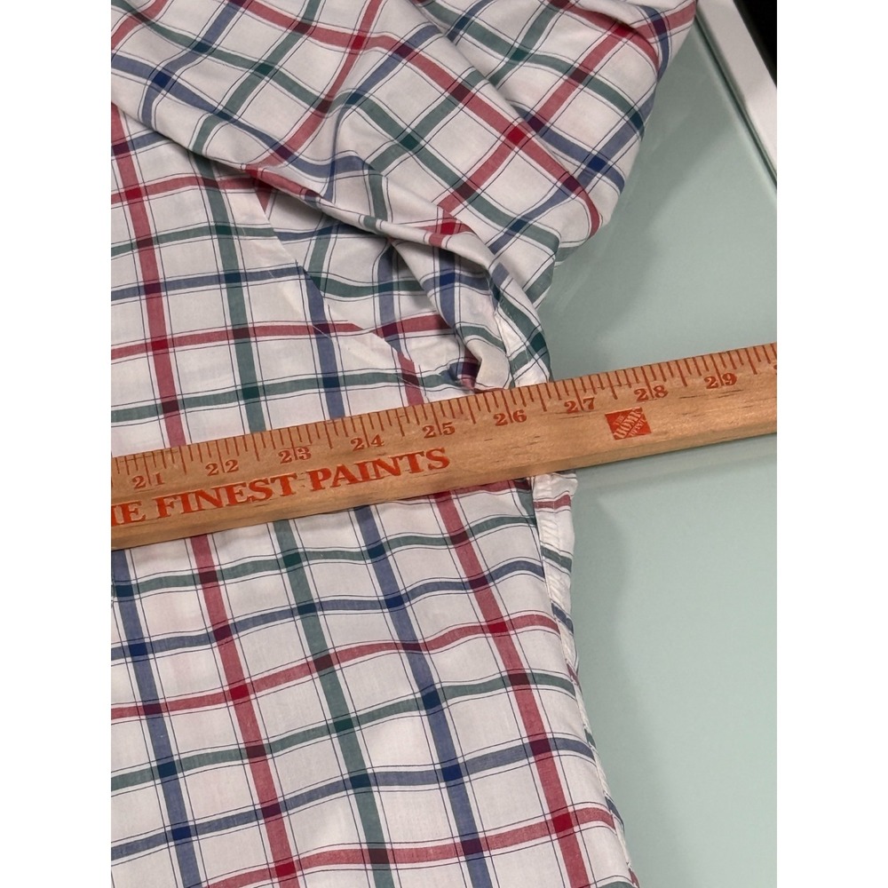 VTG 90s LL BEAN White Check 100% Cotton Mens Button Down Casual Shirt - XL - Picture 8 of 12